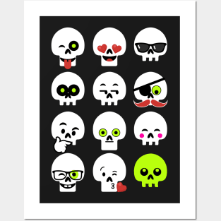 Emoji Faces Skull Posters and Art